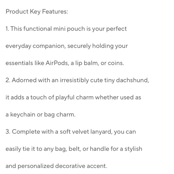 Leather Dachshund Bag Charm Keychain - Brown - Picture 2 of 5